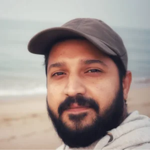 Selfie picture of Manaday Mavani taken at Madhavpur Beach, India.