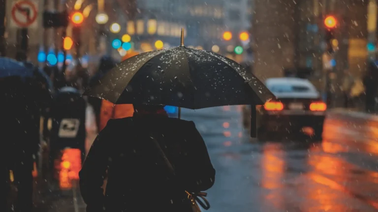 Man under an umbrella. Decorative image for IP Rating Guide.